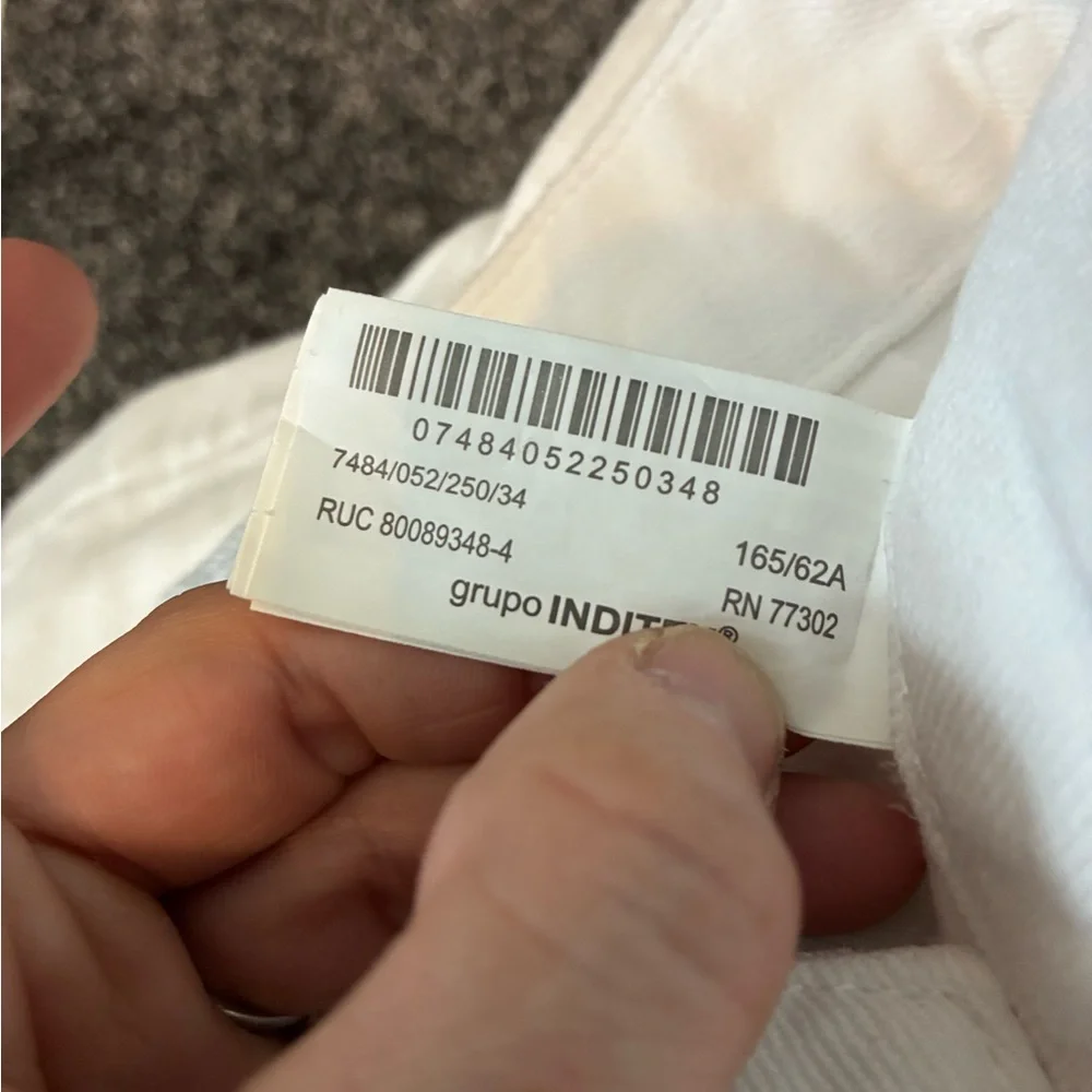 Zara NWT mid rise wide leg pleated pants white 7484/052